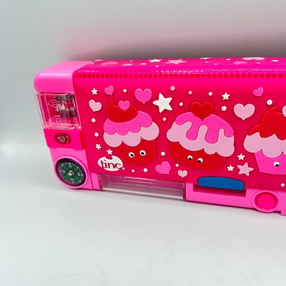Tinc Mallo Character Pop Out Pencil Case Pink Pop Out Compartment push button - Picture 5 of 12